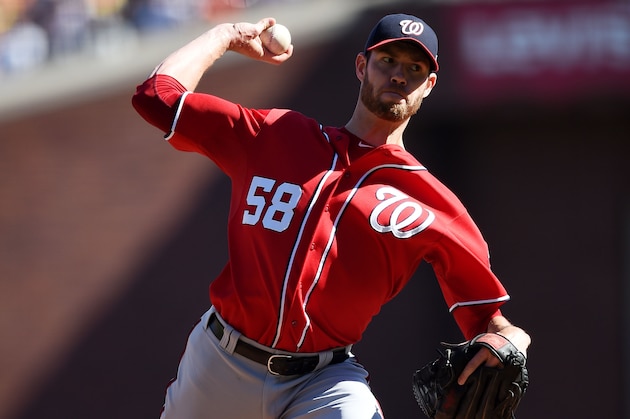 SAN FRANCISCO, CA - OCTOBER 06:  Doug Fister #58 of the Washington Nationals pitches in the first inning against the San Francisco Giants during Game Three of the National League Division Series at AT&T Park on October 6, 2014 in San Francisco, California.  (Photo by Thearon W. Henderson/Getty Images)
