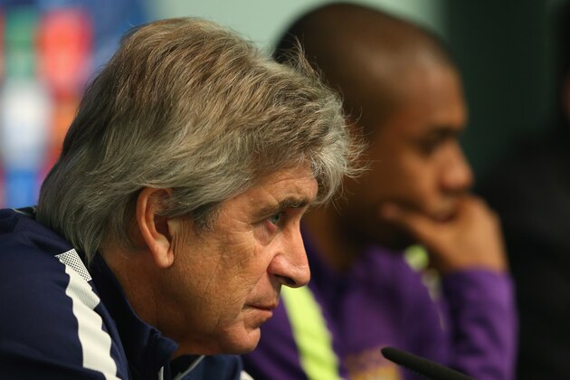 MANCHESTER, ENGLAND - NOVEMBER 04:  Manuel Pellegrini the manager of Manchester City faces the media during a press conference at the Etihad Stadium on November 4, 2014 in Manchester, England.  (Photo by Alex Livesey/Getty Images)