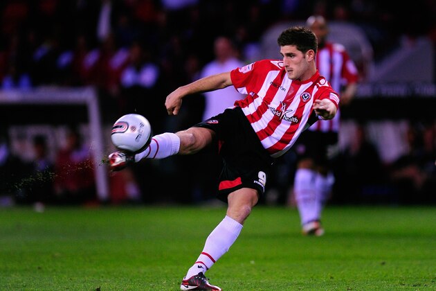 SHEFFIELD, ENGLAND - MARCH 28:  Sheffield United player Ched Evans in action during the npower League One game between Sheffield United and Chesterfield at Bramall Lane on March 28, 2012 in Sheffield, England.  (Photo by Stu Forster/Getty Images)