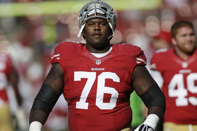 San Francisco 49ers offensive tackle Anthony Davis (76) before an NFL football game against the Arizona Cardinals in San Francisco, Sunday, Dec. 30, 2012. (AP Photo/Marcio Jose Sanchez)