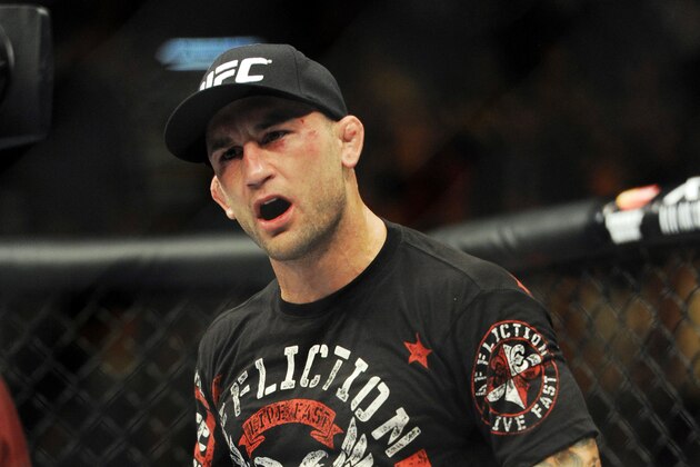 Jul 6, 2013; Las Vegas, NV, USA;  Frankie Edgar wins his Featherweight Bout at the MGM Grand Garden Arena. Mandatory Credit: Jayne Kamin-Oncea-USA TODAY Sports