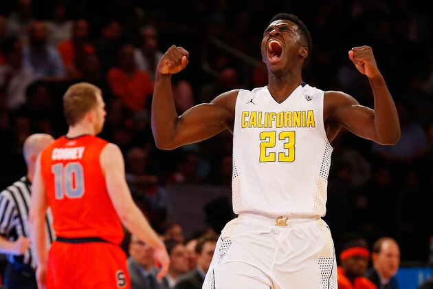 NEW YORK, NY - NOVEMBER 20:  Jabari Bird #23 of the California Golden Bears celebrates after hitting a three-pointer against the Syracuse Orange during the 2K Classic at Madison Square Garden on November 20, 2014 in New York City.  (Photo by Mike Stobe/Getty Images)