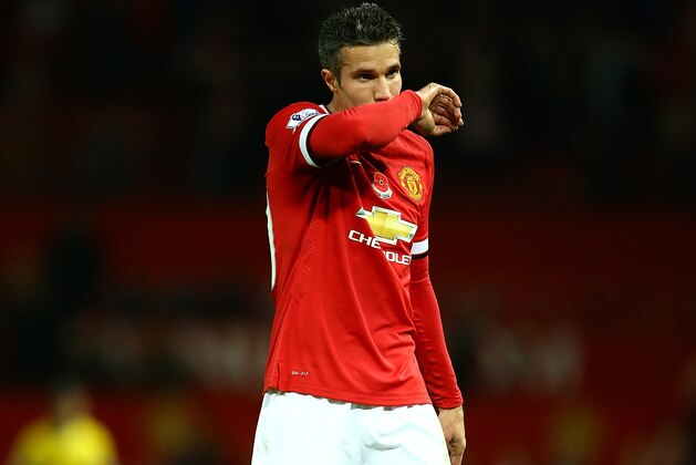MANCHESTER, ENGLAND - NOVEMBER 08:  Robin van Persie of Manchester United looks on during the Barclays Premier League match between Manchester United and Crystal Palace at Old Trafford on November 8, 2014 in Manchester, England.  (Photo by Richard Heathcote/Getty Images)