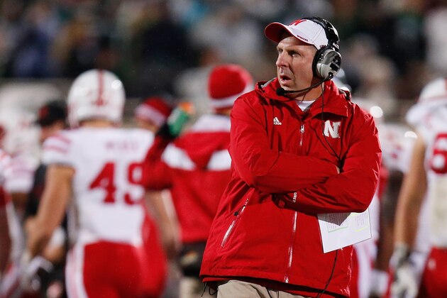 EAST LANSING, MI - OCTOBER 04: Head coach Bo Pelini looks on while playing the Michigan State Spartans at Spartan Stadium on October 4, 2014 in East Lansing, Michigan. (Photo by Gregory Shamus/Getty Images)