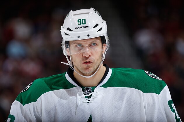GLENDALE, AZ - NOVEMBER 11:  Jason Spezza #90 of the Dallas Stars during the NHL game against the Arizona Coyotes at Gila River Arena on November 11, 2014 in Glendale, Arizona. The Stars defeated the Coyotes 4-3.  (Photo by Christian Petersen/Getty Images)