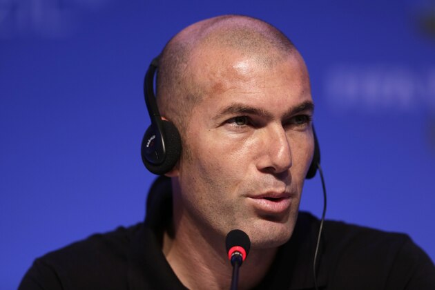 Former soccer great and World Cup winner Zinedine Zidane of France speaks during a press conference one day before the draw for the 2014 soccer World Cup in Costa do Sauipe near Salvador, Brazil, Thursday, Dec. 5, 2013. (AP Photo/Andre Penner)