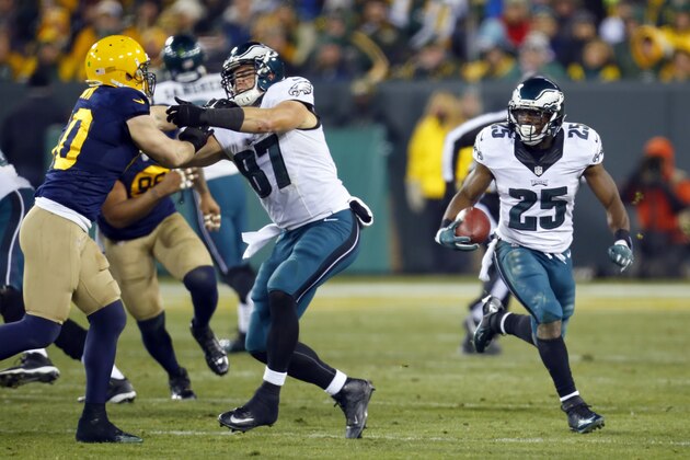 Philadelphia Eagles running back LeSean McCoy (25) runs against the Green Bay Packers during an NFL football game on Sunday, Nov. 16, 2014 in Green Bay, Wis. The Packers won the game 53-20. (Jeff Haynes/AP Images for Panini)
