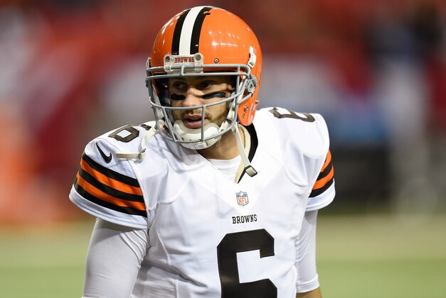 Nov 23, 2014; Atlanta, GA, USA; Cleveland Browns quarterback Brian Hoyer (6) on the field prior to the game against the Atlanta Falcons at the Georgia Dome. Mandatory Credit: Dale Zanine-USA TODAY Sports