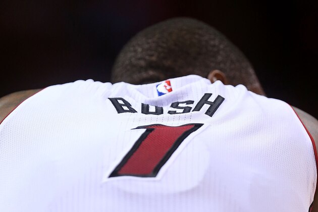 MIAMI, FL - NOVEMBER 23: Chris Bosh #1 of the Miami Heat looks on during a game against the Charlotte Hornets at American Airlines Arena on November 23, 2014 in Miami, Florida. NOTE TO USER: User expressly acknowledges and agrees that, by downloading and/or using this photograph, user is consenting to the terms and conditions of the Getty Images License Agreement. Mandatory copyright notice:  (Photo by Mike Ehrmann/Getty Images)