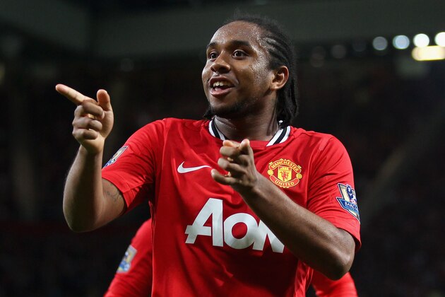 MANCHESTER, ENGLAND - AUGUST 22:  Anderson of Manchester United celebrates scoring his side's second goal during the Barclays Premier League match between Manchester United and Tottenham Hotspur at Old Trafford on August 22, 2011 in Manchester, England.  (Photo by Alex Livesey/Getty Images)