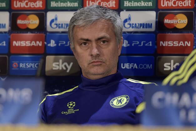 Chelsea manager Jose Mourinho attends at a press conference in Duesseldorf, Germany, Monday, Nov. 24, 2014. FC Schalke 04 will play against Chelsea FC in a group G Champions League match on Tuesday Nov. 25. (AP Photo/Martin Meissner)