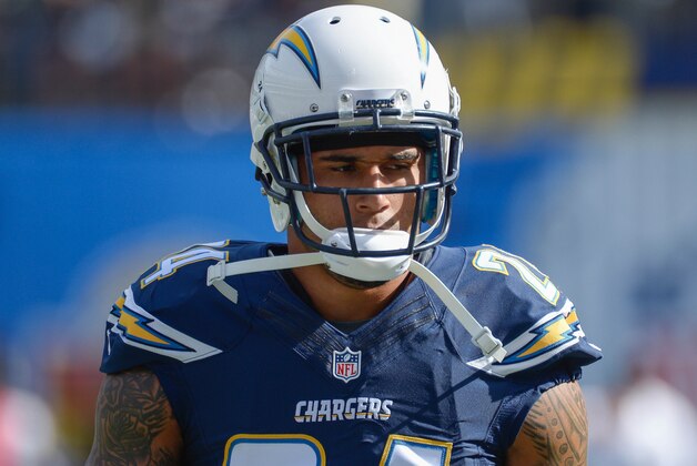 Nov 23, 2014; San Diego, CA, USA; San Diego Chargers running back Ryan Mathews (24) during pre-game warmups before the Chargers game against the St. Louis Rams at Qualcomm Stadium. Mandatory Credit: Robert Hanashiro-USA TODAY Sports