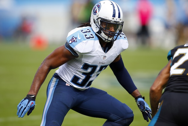 Tennessee Titans free safety Michael Griffin (33) lines up against the Jacksonville Jaguars during an NFL football game Sunday, Oct. 12, 2014, in Nashville, Tenn.  (Jeff Haynes/AP Images for Panini)