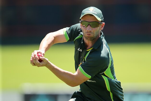 CENTURION, SOUTH AFRICA - FEBRUARY 11: Phillip Hughes fields the ball during an Australian nets session at Centurion Park on February 11, 2014 in Centurion, South Africa.  (Photo by Morne de Klerk/Getty Images)