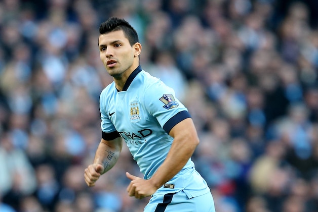 MANCHESTER, ENGLAND - NOVEMBER 22:  Sergio Aguero of Manchester City looks on during the Barclays Premier League match between Manchester City and Swansea City at Etihad Stadium on November 22, 2014 in Manchester, England.  (Photo by Jan Kruger/Getty Images)