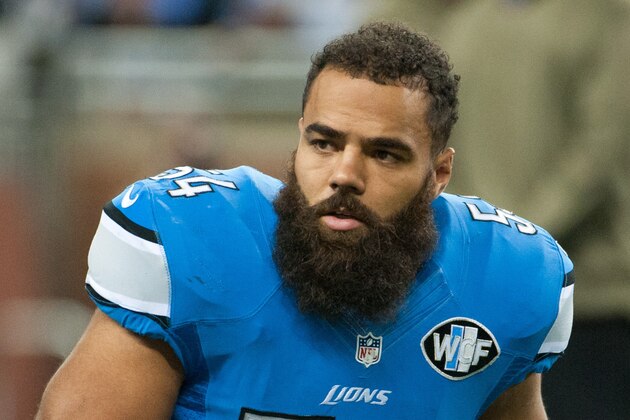 Nov 9, 2014; Detroit, MI, USA; Detroit Lions outside linebacker DeAndre Levy (54) before the game against the Miami Dolphins at Ford Field. Mandatory Credit: Tim Fuller-USA TODAY Sports
