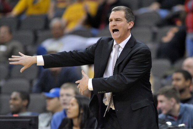 Nov 25, 2014; Kansas City, MO, USA; Maryland Terrapins head coach Mark Turgeon reacts to play during the second half against the Iowa State Cyclones at Sprint Center. Maryland won 72-63. Mandatory Credit: Denny Medley-USA TODAY Sports