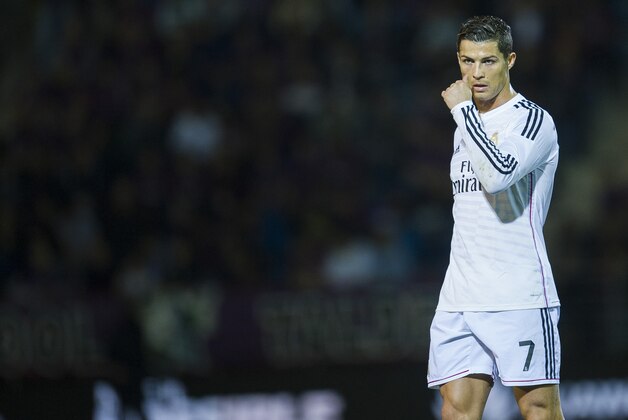 EIBAR, SPAIN - NOVEMBER 22: Cristiano Ronaldo of Real Madrid reacts during the La Liga match between SD Eibar and Real Madrid at Ipurua Municipal Stadium on November 22, 2014 in Eibar, Spain. (Photo by Juan Manuel Serrano Arce/Getty Images)