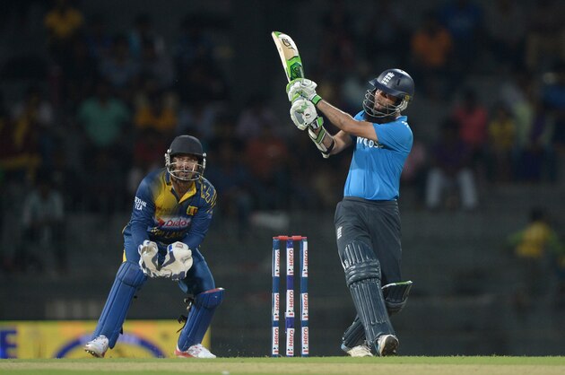 COLOMBO, SRI LANKA - NOVEMBER 26:  Moeen Ali of England hits out for six runs during the 1st One Day International between Sri Lanka and England at R. Premadasa Stadium on November 26, 2014 in Colombo, Sri Lanka.  (Photo by Gareth Copley/Getty Images)