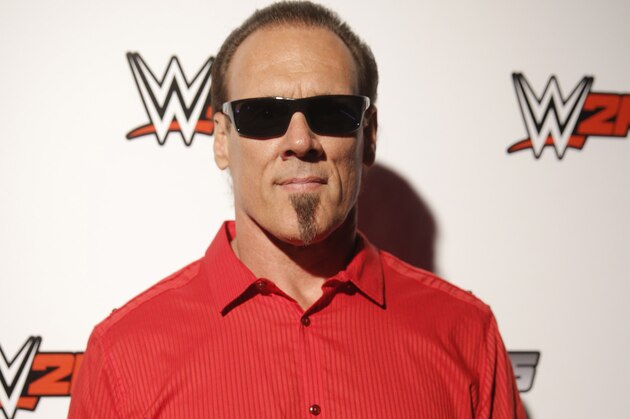 Iconic competitor Sting attends the WWE 2K15 SummerSlam Confidential Panel at Club Nokia, on Saturday, August 16, 2014 in Los Angeles. (Photo by Todd Williamson/Invision for 2K/AP Images)