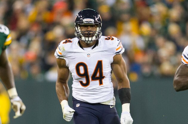 Nov 9, 2014; Green Bay, WI, USA; Chicago Bears defensive end Cornelius Washington (94) during the game against the Green Bay Packers at Lambeau Field.  Green Bay won 55-14.  Mandatory Credit: Jeff Hanisch-USA TODAY Sports