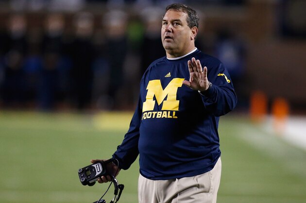 ANN ARBOR, MI - OCTOBER 11: Head coach Brady Hoke of the Penn State Nittany Lions looks on while playing the Penn State Nittany Lions on October 11, 2014 at Michigan Stadium in Ann Arbor, Michigan. Michigan won the game 18-13. (Photo by Gregory Shamus/Getty Images)