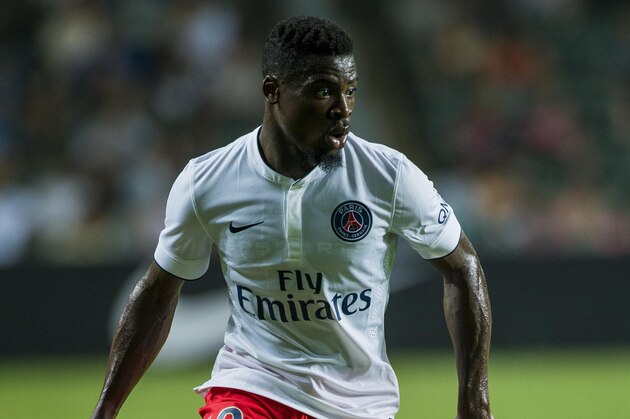 HONG KONG - JULY 29:  Serge Aurier of Paris Saint-Germain in action during the friendly match between Kitchee and Paris Saint-Germain at Hong Kong Stadium on July 29, 2014 in Hong Kong, Hong Kong.  (Photo by Victor Fraile/Getty Images)