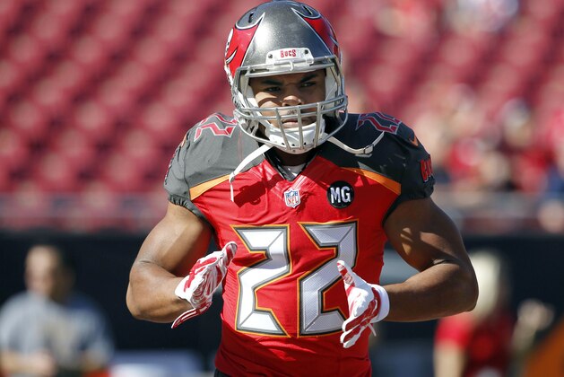Nov 30, 2014; Tampa, FL, USA; Tampa Bay Buccaneers running back Doug Martin (22) works out prior to the game against the Cincinnati Bengals at Raymond James Stadium. Mandatory Credit: Kim Klement-USA TODAY Sports