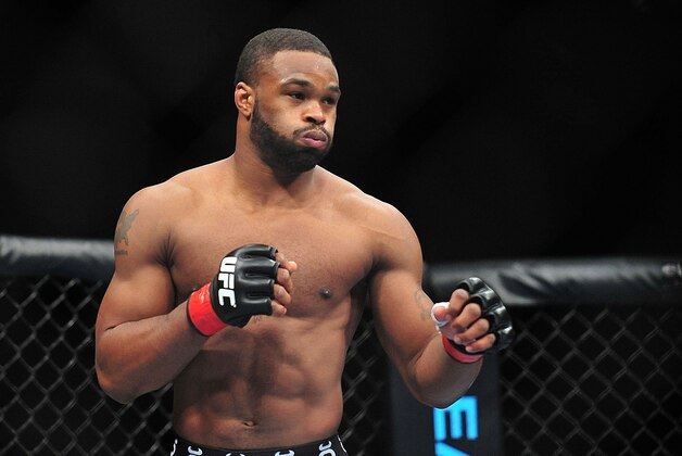 Feb 2, 2013; Las Vegas, NV, USA; Tyron Woodley during UFC 156 at the Mandalay Bay Events Center. Mandatory Credit: Gary A. Vasquez-USA TODAY Sports