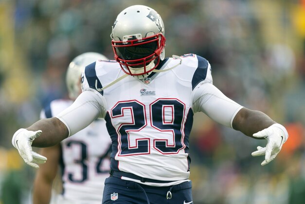 Nov 30, 2014; Green Bay, WI, USA; New England Patriots running back LeGarrette Blount (29) during warmups prior to the game against the Green Bay Packers at Lambeau Field. Mandatory Credit: Jeff Hanisch-USA TODAY Sports