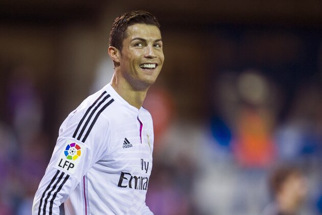 EIBAR, SPAIN - NOVEMBER 22:  Cristiano Ronaldo of Real Madrid celebrates after scoring during the La Liga match betweenÊSD Eibar andÊReal Madrid at Ipurua Municipal Stadium on November 22, 2014 in Eibar, Spain.  (Photo by Juan Manuel Serrano Arce/Getty Images)