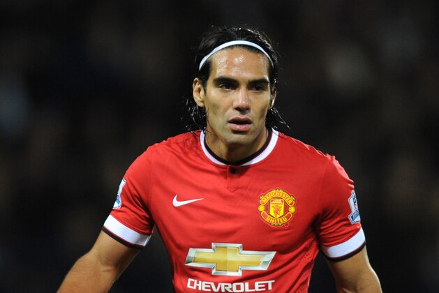 Manchester United's Falcao during the English Premier League soccer match between West Bromwich Albion and Manchester United at the Hawthorns, Birmingham, England, Monday, Oct. 20, 2014. (AP Photo/Rui Vieira)