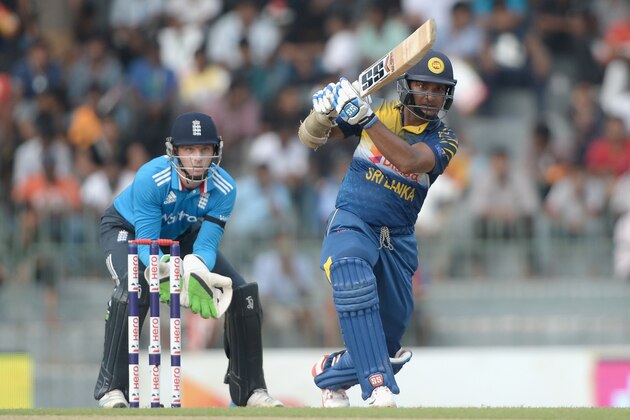 COLOMBO, SRI LANKA - NOVEMBER 29:  Kumar Sangakkara of Sri Lanka bats during the 2nd One Day International match between Sri Lanka and England at R. Premadasa Stadium on November 29, 2014 in Colombo, Sri Lanka.  (Photo by Gareth Copley/Getty Images,)