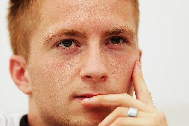 GDANSK, POLAND - JUNE 23:  Marco Reus of Germany attends a press conference at the Germany press centre on June 23, 2012 in Gdansk, Poland.  (Photo by Joern Pollex/Getty Images)