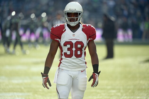 SEATTLE, WA - NOVEMBER 23:  Andre Ellington #38 of the Arizona Cardinals warms up prior to their game against the Seattle Seahawks at CenturyLink Field on November 23, 2014 in Seattle, Washington.  (Photo by Steve Dykes/Getty Images)