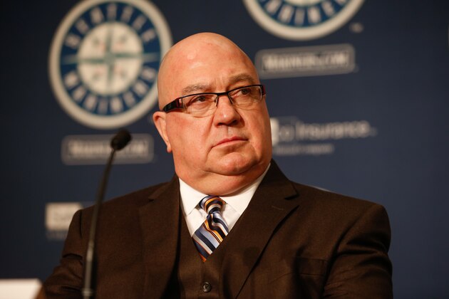 SEATTLE, WA - DECEMBER 12:  GM Jack Zduriencik of the Seattle Mariners looks on during a press conference introducing Robinson Cano to the media at Safeco Field on December 12, 2013 in Seattle, Washington.  (Photo by Otto Greule Jr/Getty Images)