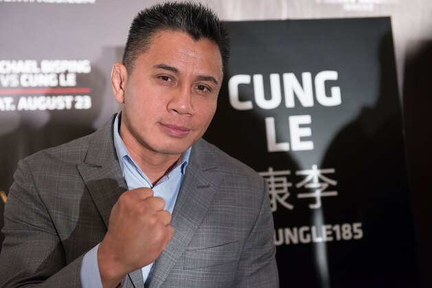 HONG KONG - AUGUST 20:  UFC middleweight fighter Cung Le at the Macao UFC Fight Night Press Conference at the Four Season Hotel on August 20, 2014 in Hong Kong.  (Photo by Anthony Kwan/Getty Images)