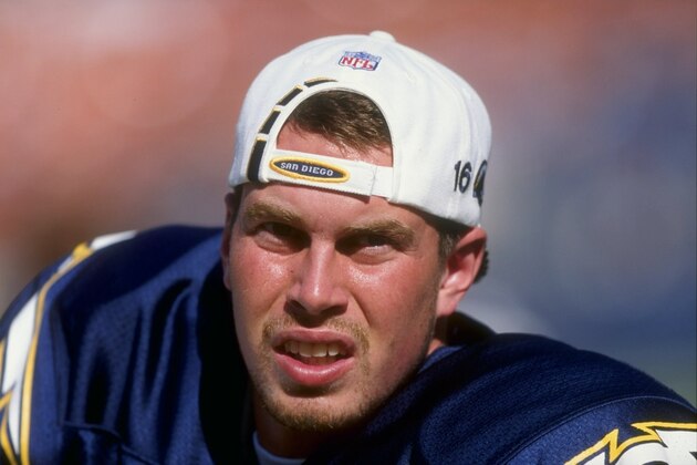 15 Nov 1998:  Quarterback Ryan Leaf #16 of the San Diego Chargers looks on during the game against the Baltimore Ravens at the Qualcomm Stadium in San Diego, California. The Chargers defeated the Ravens 14-13. Mandatory Credit: David Taylor  /Allsport