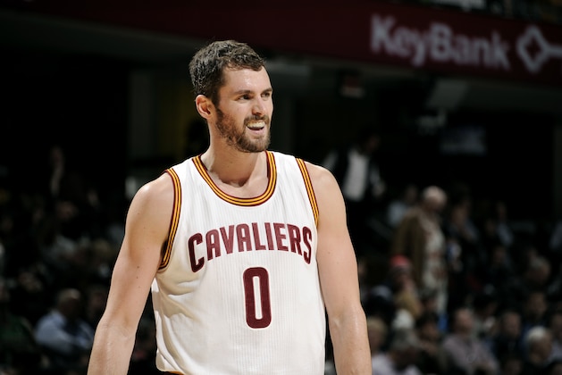 CLEVELAND, OH - NOVEMBER 24: Kevin Love #0 of the Cleveland Cavaliers stands on the court during a game against the Orlando Magic at The Quicken Loans Arena on November 24, 2014 in Cleveland, Ohio. NOTE TO USER: User expressly acknowledges and agrees that, by downloading and/or using this Photograph, user is consenting to the terms and conditions of the Getty Images License Agreement. Mandatory Copyright Notice: Copyright 2014 NBAE (Photo by David Liam Kyle/NBAE via Getty Images)