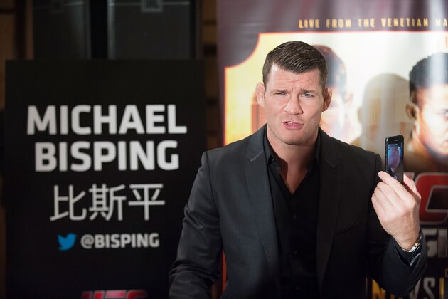 HONG KONG - AUGUST 20:  UFC middleweight fighter Michael Bisping at the Macao UFC Fight Night Press Conference at the Four Season Hotel on August 20, 2014 in Hong Kong.  (Photo by Anthony Kwan/Getty Images)
