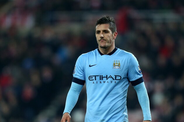 Manchester City's Stevan Jovetic during their English Premier League soccer match against Sunderland at the Stadium of Light, Sunderland, England, Wednesday, Dec. 3, 2014. (AP Photo/Scott Heppell)