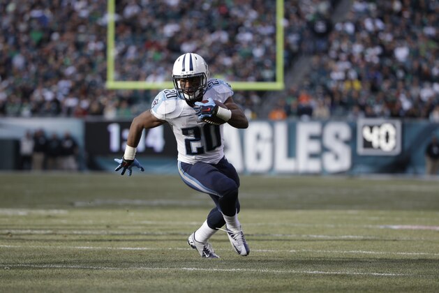 Tennessee Titans' Bishop Sankey rushes during the first half of an NFL football game against the Philadelphia Eagles, Sunday, Nov. 23, 2014, in Philadelphia. (AP Photo/Matt Rourke)