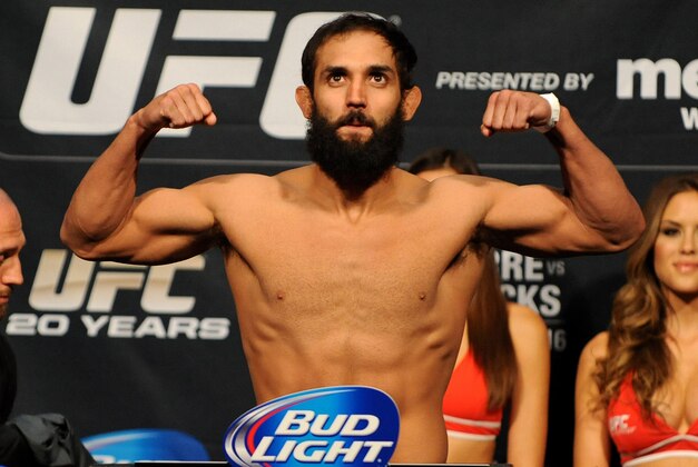 Nov 15, 2013; Las Vegas, NV, USA; UFC welterweight Johny Hendricks participates in the official weigh-in for UFC 167 at MGM Grand Garden Arena. Mandatory Credit: Stephen R. Sylvanie-USA TODAY Sports Nov 15, 2013; Las Vegas, NV, USA; UFC welterweight Johny Hendricks participates in the official weigh-in for UFC 167 at MGM Grand Garden Arena. Mandatory Credit: Stephen R. Sylvanie-USA TODAY Sports