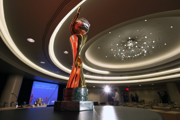 WASHINGTON, DC - MARCH 28: A view of the FIFA Women's World Cup trophy during the Germany 2011 FIFA Women's World Cup Welcome Tour press conference at the Westin Georgetown on March 28, 2011 in Washington, DC. (Photo by Ned Dishman/Getty Images)