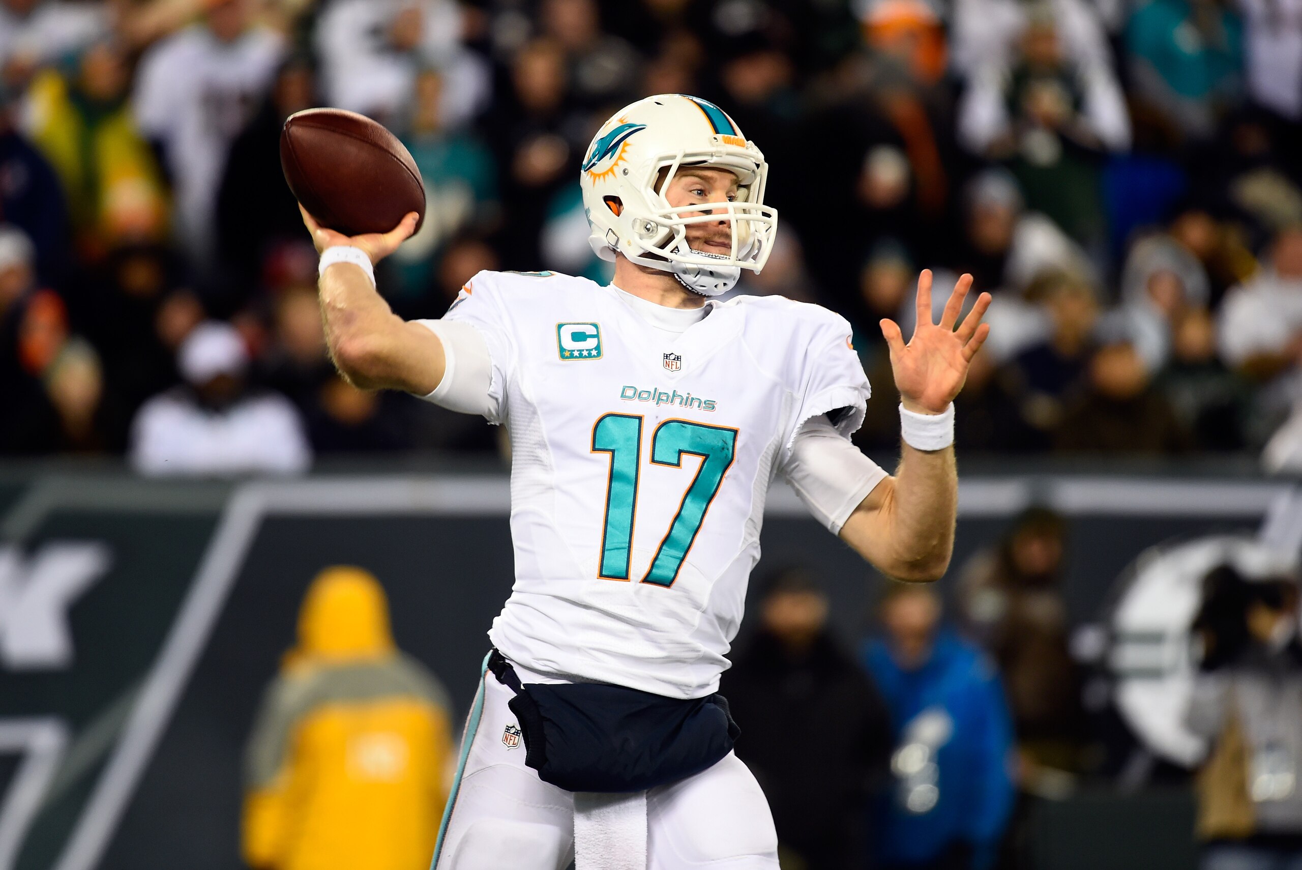 EAST RUTHERFORD, NJ - DECEMBER 01: Ryan Tannehill #17 of the Miami Dolphins in action against the New York Jets during their game at MetLife Stadium on December 1, 2014 in East Rutherford, New Jersey. (Photo by Alex Goodlett/Getty Images) EAST RUTHERFORD, NJ - DECEMBER 01: Ryan Tannehill #17 of the Miami Dolphins in action against the New York Jets during their game at MetLife Stadium on December 1, 2014 in East Rutherford, New Jersey. (Photo by Alex Goodlett/Getty Images)