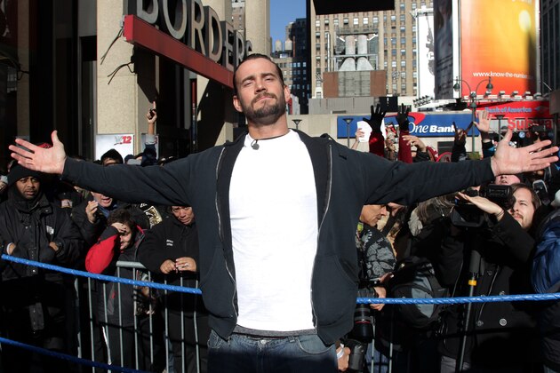 WWE Superstar CM Punk poses at Madison Square Garden, Friday, Nov. 18, 2011, in New York, during a rally leading up to the 25th Anniversary of Survivor Series, taking place Sunday at Madison Square Garden.  The event will feature actor and wrestling favorite Dwayne