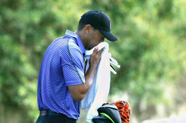 WINDERMERE, FL - DECEMBER 06:  Tiger Woods waits on the second tee during the third round of the Hero World Challenge at the Isleworth Golf & Country Club on December 6, 2014 in Windermere, Florida.  (Photo by Scott Halleran/Getty Images)