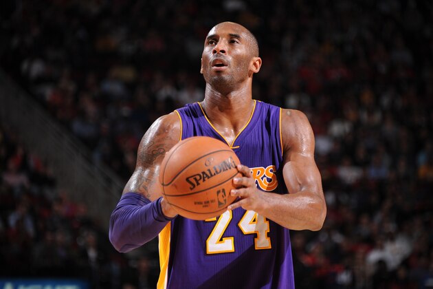 HOUSTON, TX - NOVEMBER 19:  Kobe Bryant #24 of the Los Angeles Lakers prepares to shoot a free throw against the Houston Rockets on November 19, 2014 at the Toyota Center in Houston, Texas. NOTE TO USER: User expressly acknowledges and agrees that, by downloading and or using this photograph, User is consenting to the terms and conditions of the Getty Images License Agreement. Mandatory Copyright Notice: Copyright 2014 NBAE (Photo by Bill Baptist/NBAE via Getty Images)