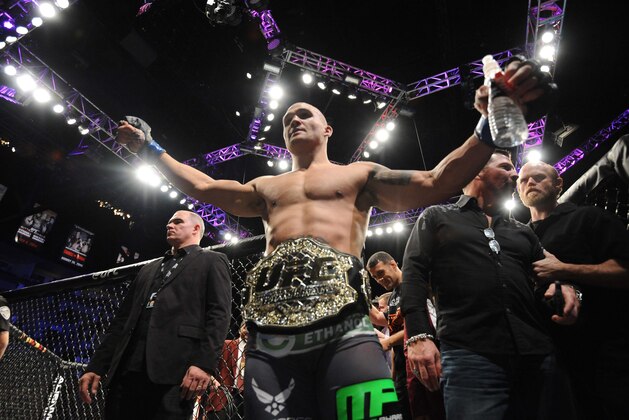 Dec 6, 2014; Las Vegas, NV, USA;  Robbie Lawler after defeating Johnny Hendricks during UFC 181 at Madalay Bay Events Center. Lawler won via split decision. Mandatory Credit: Joe Camporeale-USA TODAY Sports