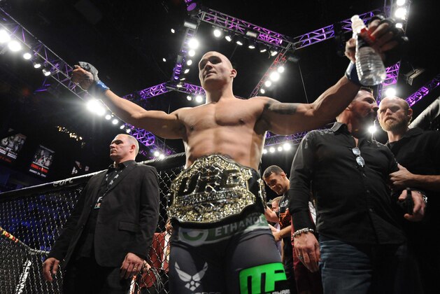 Dec 6, 2014; Las Vegas, NV, USA;  Robbie Lawler after defeating Johnny Hendricks during UFC 181 at Madalay Bay Events Center. Lawler won via split decision. Mandatory Credit: Joe Camporeale-USA TODAY Sports